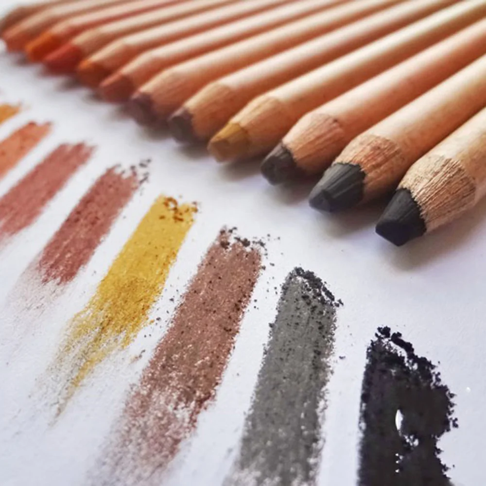 12 профессиональных мягких пастельных карандашей деревянные оттенки пастельные