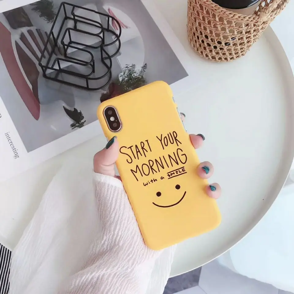 Cute Smile Pattern Case Slim High quality Hard PC Cover For Apple iPhone X 8 6 7 Plus |