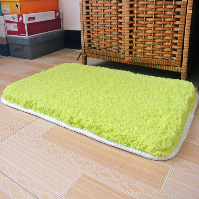 

Zeegle Plush Shaggy Solid Welcome Door Mats Non-slip Carpets For Bedroom Beside Rugs Absorbent Bathroom Bath Mats Kitchen Rugs