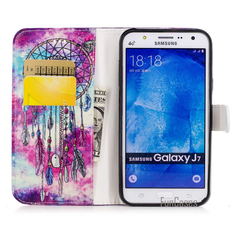 Кожаный бумажник чехол для Samsung Galaxy J7 2016 2015 J710F j710fn j700f j700m случае Мрамор рок Чехол