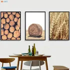 Постер с золотым принтом пшеницы, постер с изображением дерева и колец, Картина на холсте, настенное художественное оформление в стиле кантри, дом для кухни