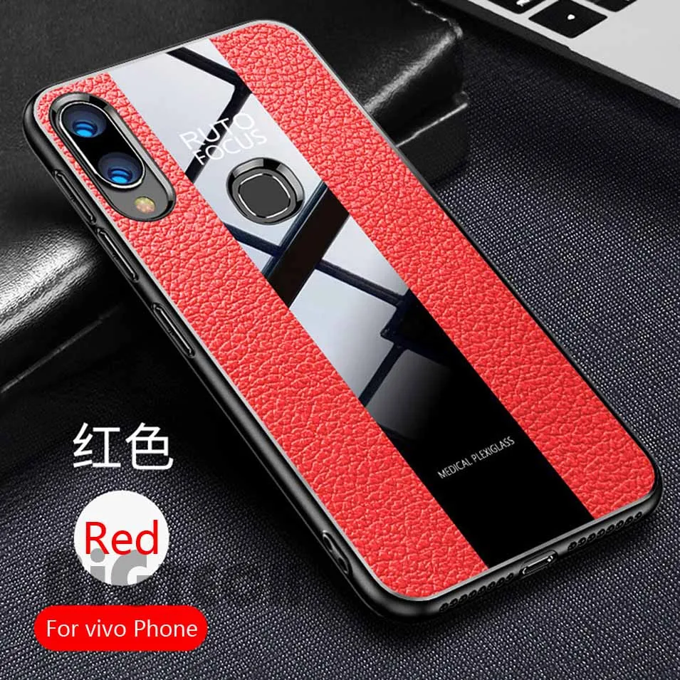 Red BiGTECH искусственная кожа телефон Обложка для vivo Y93 lite ТПУ мягкий чехол для vivo iQOO V15 V11 Pro V11i V9 v7 плюс Y95 Y91i Y81 случае Coque - Цвет: Red