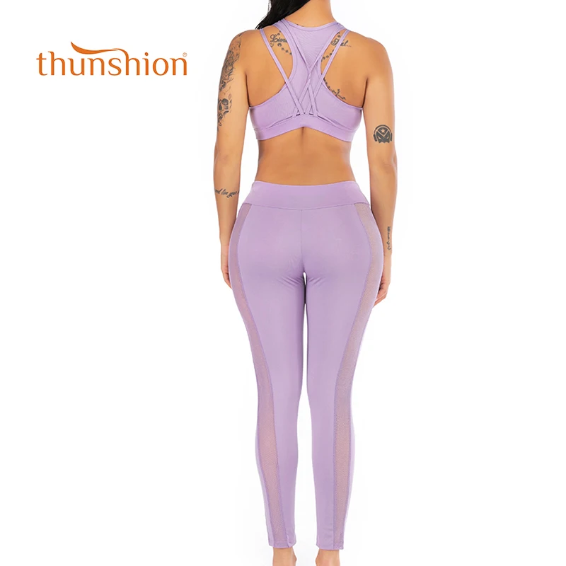 Thunsion женский спортивный костюм для йоги бега фитнеса одежда прогулок