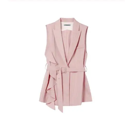 Женский короткий жилет без рукавов модный в полоску тонкая куртка 2019|Жилеты и