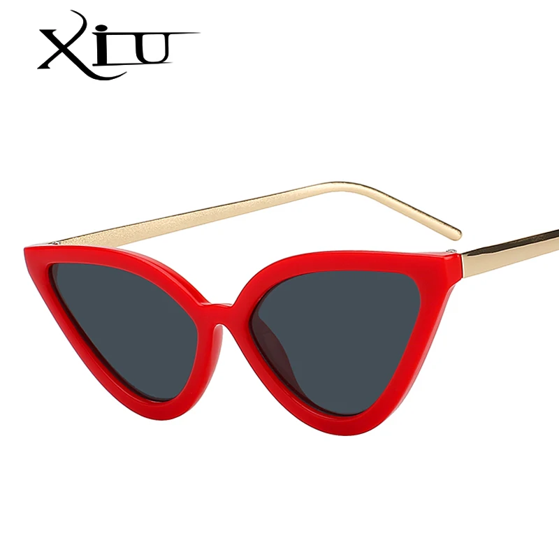 Очки солнцезащитные XIU Cateye женские брендовые дизайнерские винтажные маленькие