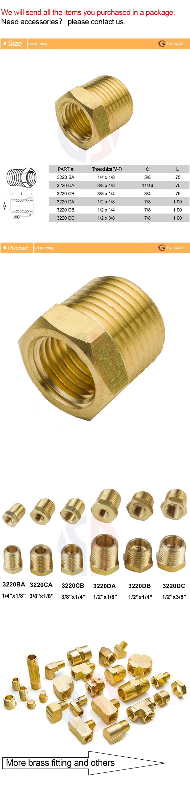2 шт. 1/" x1/8" 3/" x1/8" 3/" x1/4" 1/" x1/8" 1/" x1/4" 1/" x3/8" NPT штекер женский латунный трубный фитинг шестигранный редуктор втулка 3220