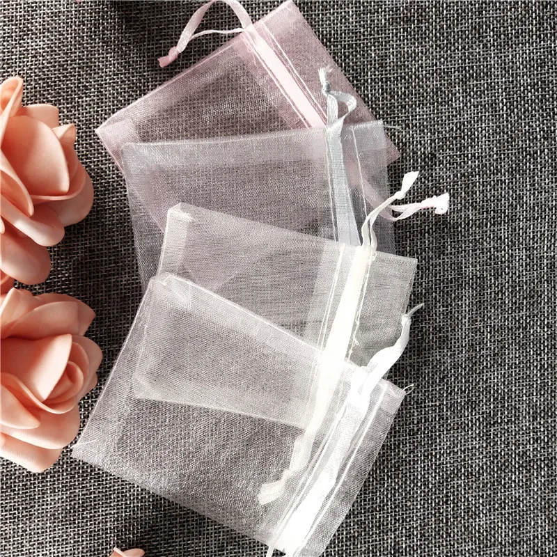 50pcs/lot 7x9 11x16 13x18cm Organza Bags Jewelry Bag Packaging Pouches Christmas Gift 5z|Подарочные сумки и упаковка| |