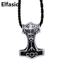 mens pendant necklace silver black myth thors hammer norse magick mjolnir new fashion jewelry lp293