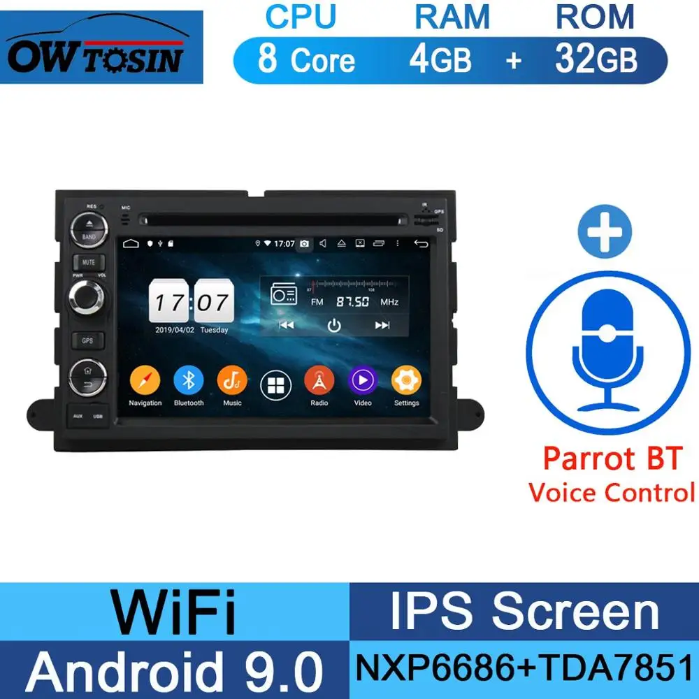 32G Parrot BT " ips 8Core 4G+ 64G Android 9,0 автомобильный DVD радио gps для Ford Explorer Fusion Mustang Focus Edge Expedition Escape F150 DSP CarPlay - Цвет: 32G Parrot BT