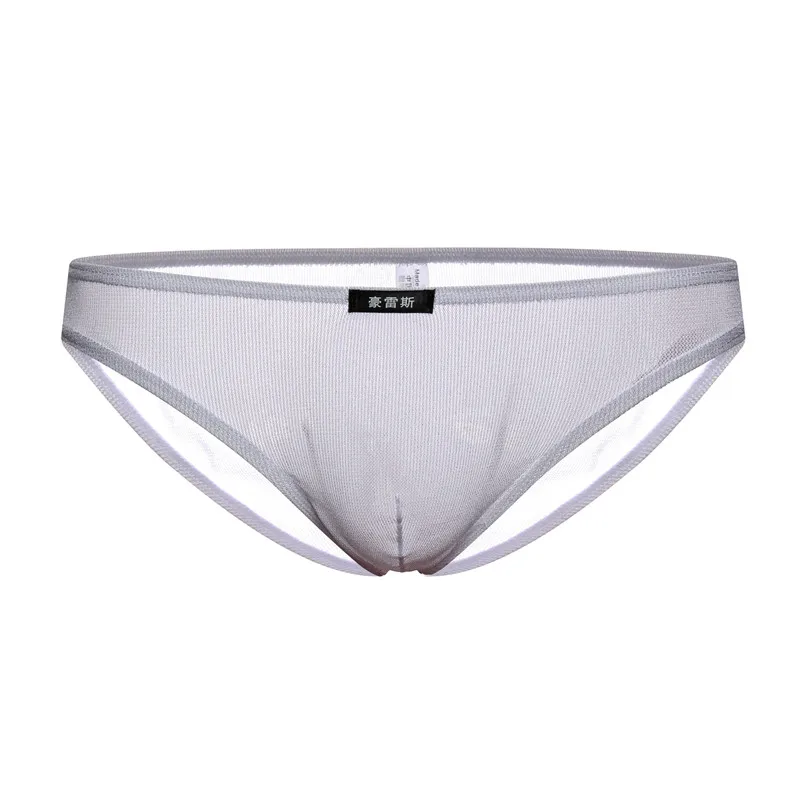 6PCS Sexy Briefs Men Underwear Bright Color Mesh Brief Transparent Men's Sexy U Convex Lingerie Underwear Gay Gauze Cueca Briefs
