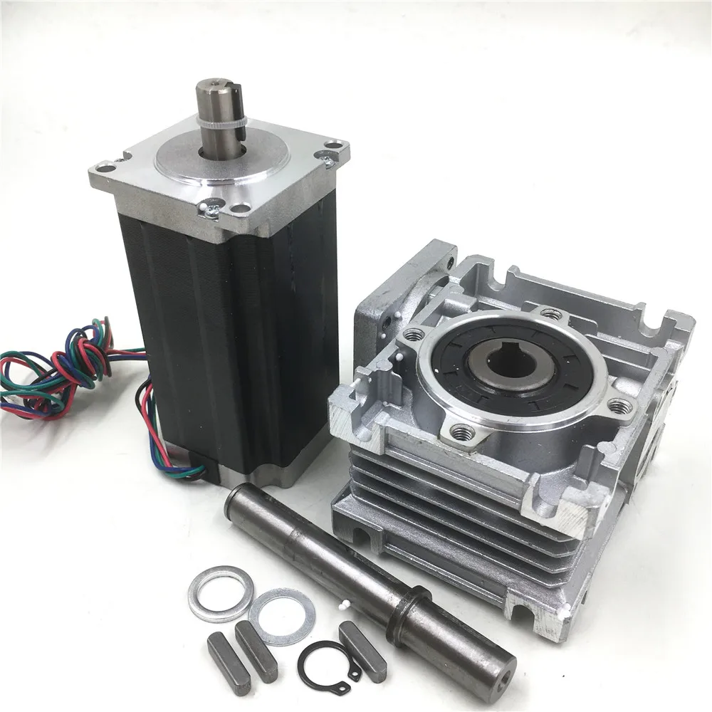 Nema23 червь редуктор 30:1 шаговый двигатель 2ph L112mm 4.2A 4 провода скорости для