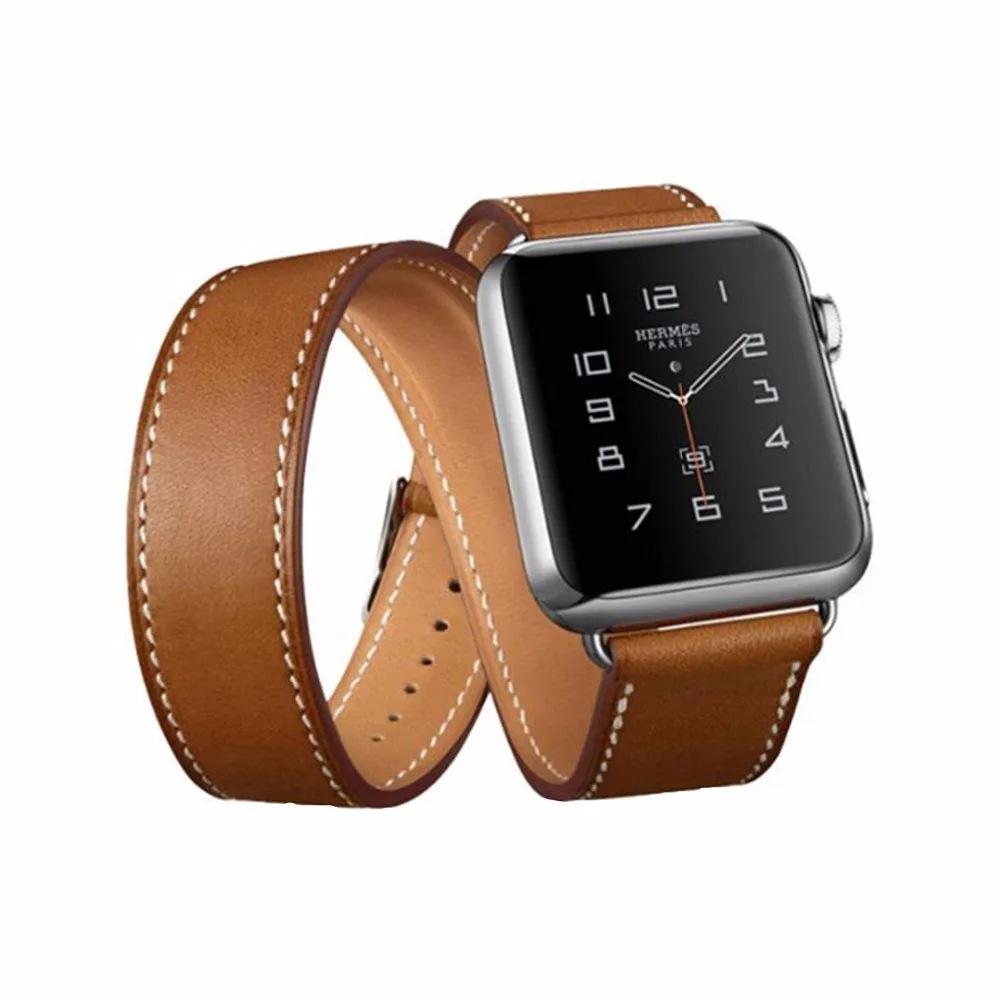 Натуральная кожа ремешок для наручных часов apple watch 42 мм 38 Версия 44 40 браслет на