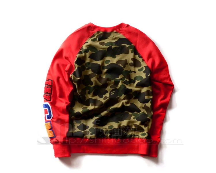 Bape новые люди толстовка камуфляж акулы молния печать толстовки хип хоп улица