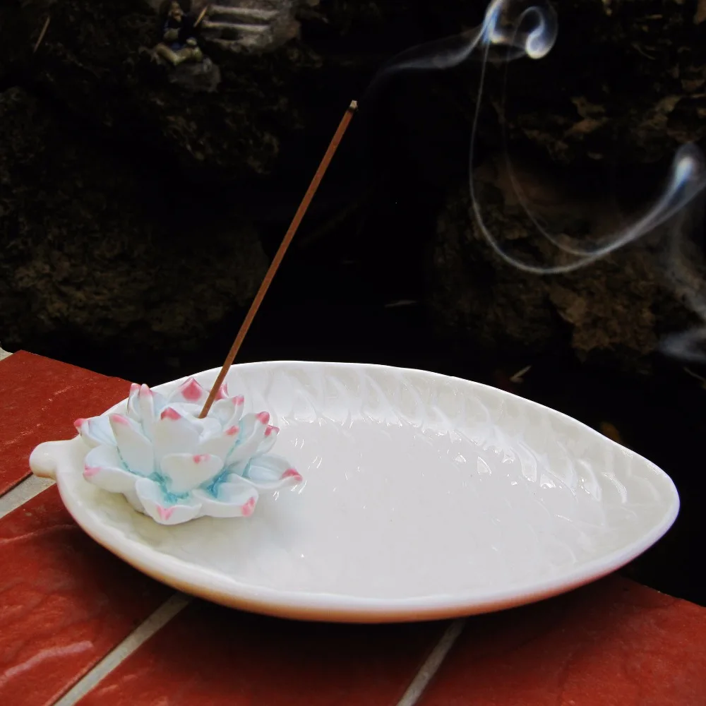 Керамическая курильница в виде цветка лотоса|censer incense burner|ceramic censerincense burner |