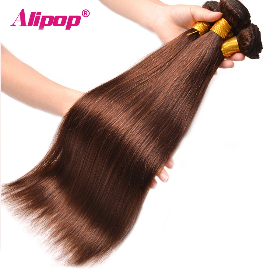 3 пучка #4 перуанские человеческие волосы пучки прямые переплетения 300 г 100% для