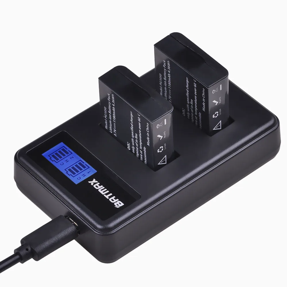 Для 2 шт. GTF 3 7 В PG1050 батарея EKEN Camera H9 H3 H3R H8PRO H8R H8 pro SJ4000 SJCAM SJ5000 M10 SJ5000X + LCD USB двойное