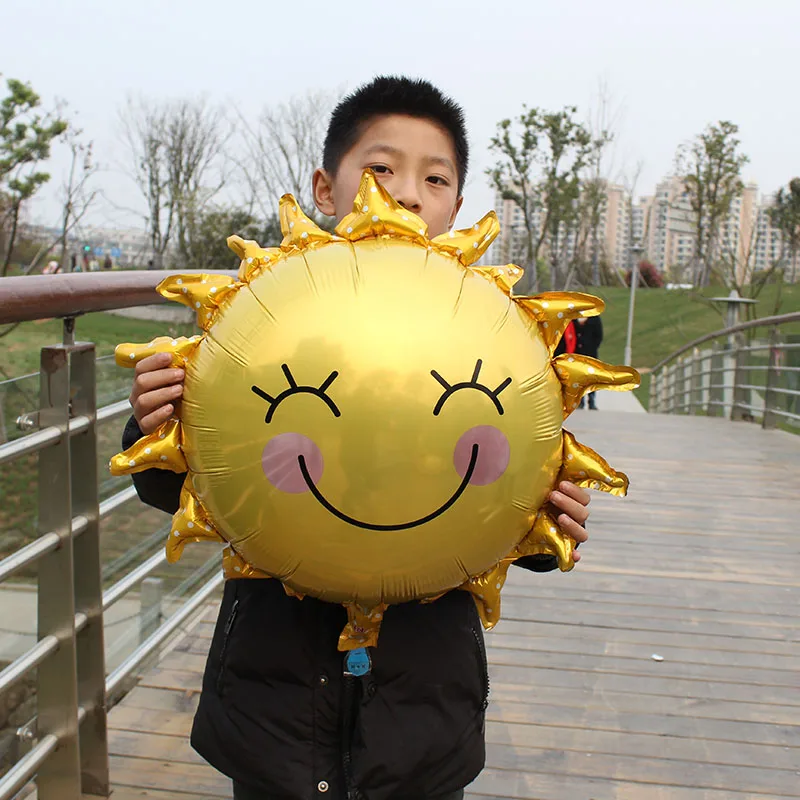 

Large Sun Flower Foil Balloons Smile Sunshine Aluminum mylar Balloon Birthday Decoration 1pcs/lot