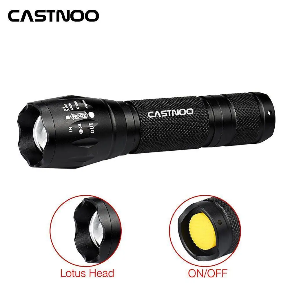 CASTNOO 2000 LM Масштабируемые T6 светодиодный фонарь с 5 режимами и Портативный для
