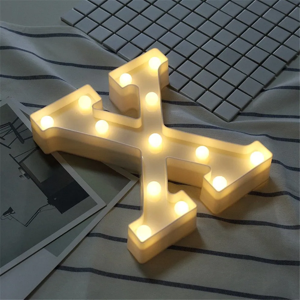 На батарейках 22 см 3D 26 белая буква светодиодный знак шатра Алфавит светильник Настенный подвесной ночной Светильник для спальни свадьбы дня рождения Декор