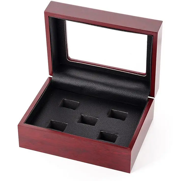 hockey college football baseball ring display box logo customize 6 holes wood big | Украшения и аксессуары