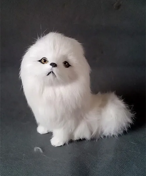 

simulation cute white poodle 14x8x14cm toy model polyethylene&furs poodle model home decoration props ,model gift d232