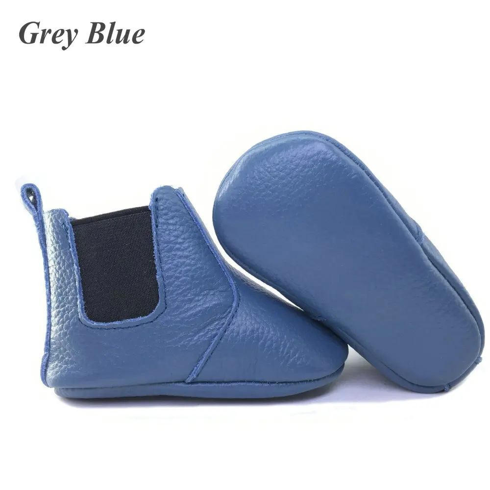 Greyblue Модные детские сапоги для осень/зима детская обувь девочек Теплые детские пинетки детские мокасины; первые шаги мальчиков schoenen - Цвет: Greyblue