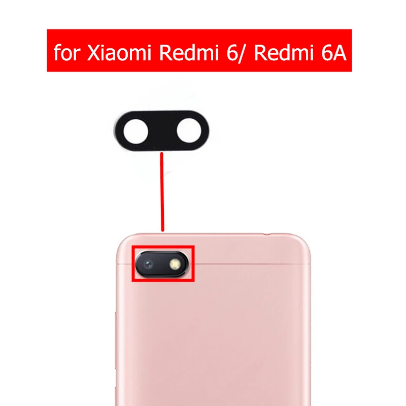 2 шт. для Xiaomi Redmi 6A камера Стекло Объектив задняя камера стекло объектив с клеем для Redmi 6 замена Ремонт Запасные части