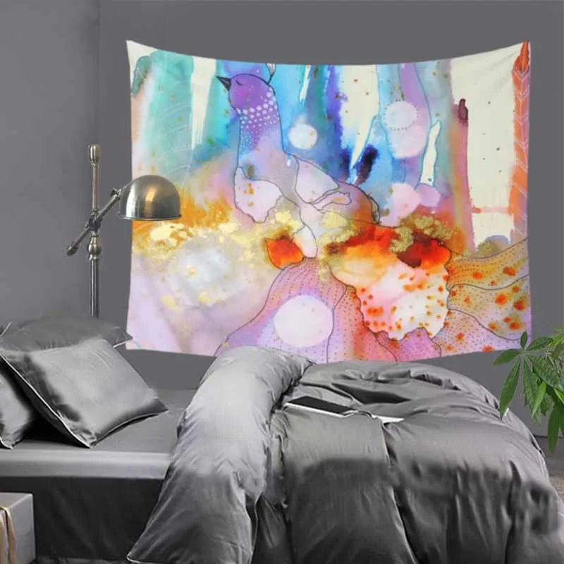 51x6" картина маслом цветок птицы гобелен Хиппи Мандала на стену богемное покрывало в общежитии Декор гобелены скатерть LZJ8