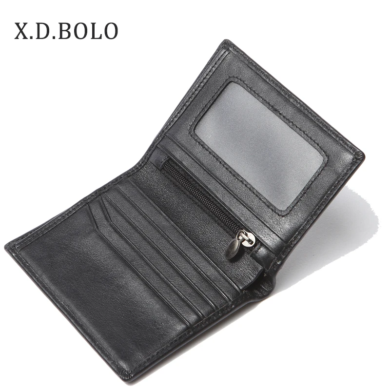 XDBOLO Европейский Лидер продаж двойной ID Окно держатель для карт тонкий минималистский передний карман натуральная кожа кошельки для мужчин