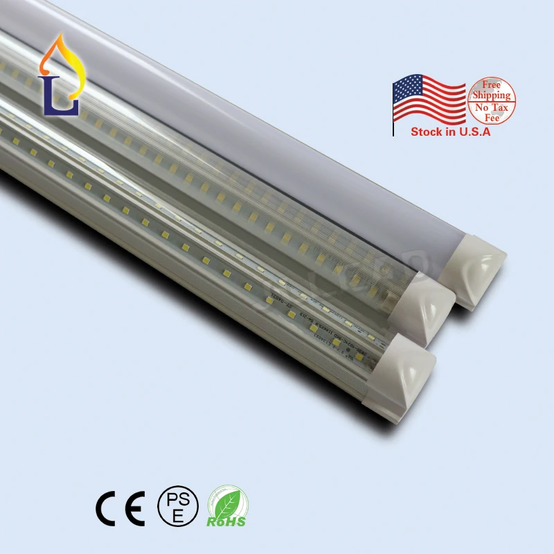 10 шт./лот LED T8 integrated V форму трубки света 4ft/5ft/6ft/8ft AC110 277V двойной pcb высокое яркость v