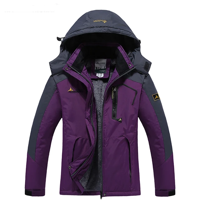 Purple Горные женские Зимние флисовые водонепроницаемые походные куртки для спорта на открытом воздухе, теплые пальто для кемпинга, походов, лыжного спорта, бренд VB097 - Цвет: Purple