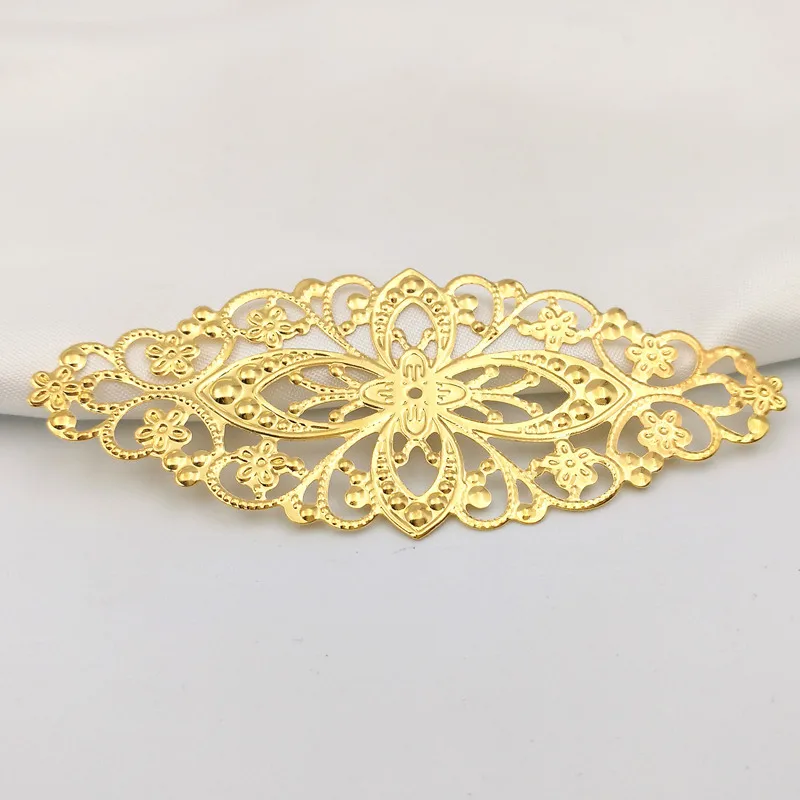 10 PCS Gold color/White K/Antique bronze Metal Filigree Flowers Slice Charms filigree findings diy accessories jewelery assembly | Украшения