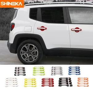 SHINEKA автомобильный Стайлинг дверная ручка Чаша декоративное покрытие отделка рамка полоса наклейка для Jeep Renegade 2015-2016 автомобильные аксессуары