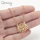 Очаровательное ожерелье в виде головы леопарда из нержавеющей стали ожерелье C подвеской в виде тигра для женщин и мужчин, ювелирные изделия