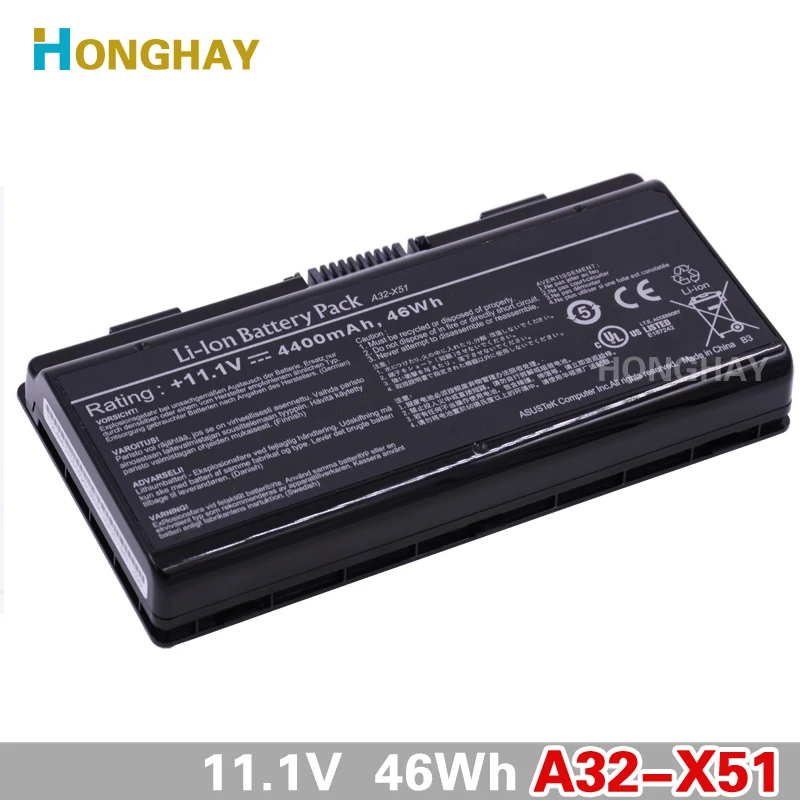 Оригинальный аккумулятор для ноутбука ASUS X51 4400 мАч Аккумулятор T12J XT12 X58 X51RL X51H X51L