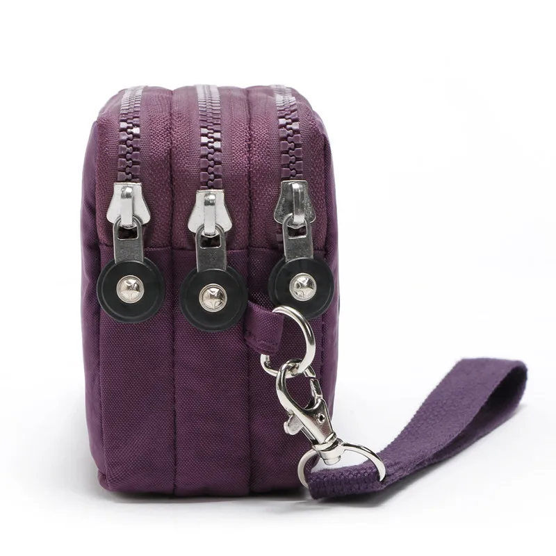 Кошелек J Bg розовый с двойной молнией водонепроницаемый нейлоновый|double zipper purse|brand