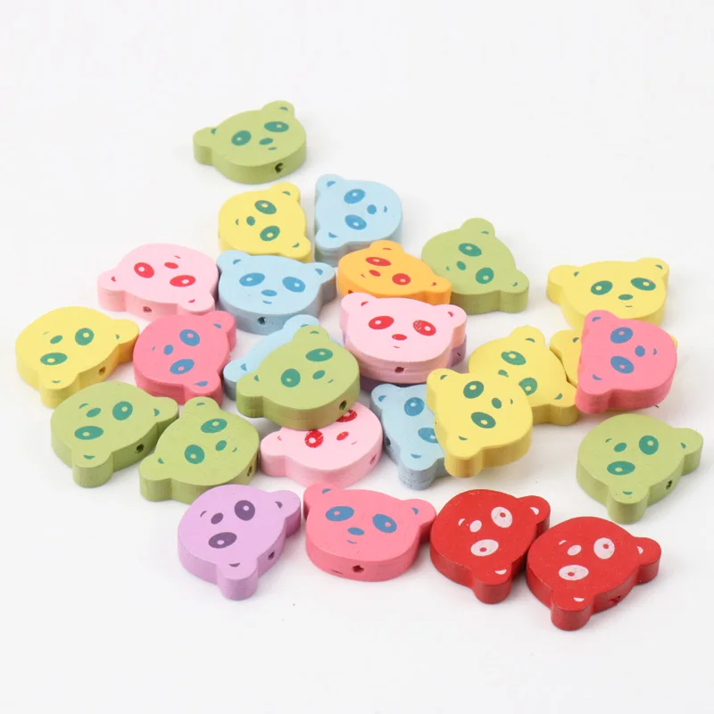 Mix New Natural Wooden beads Bear Spacer Beads For Decoration Handmade Jewelry Making DIY Accessory 23x17mm 20Pcs KL131-RH | Украшения и