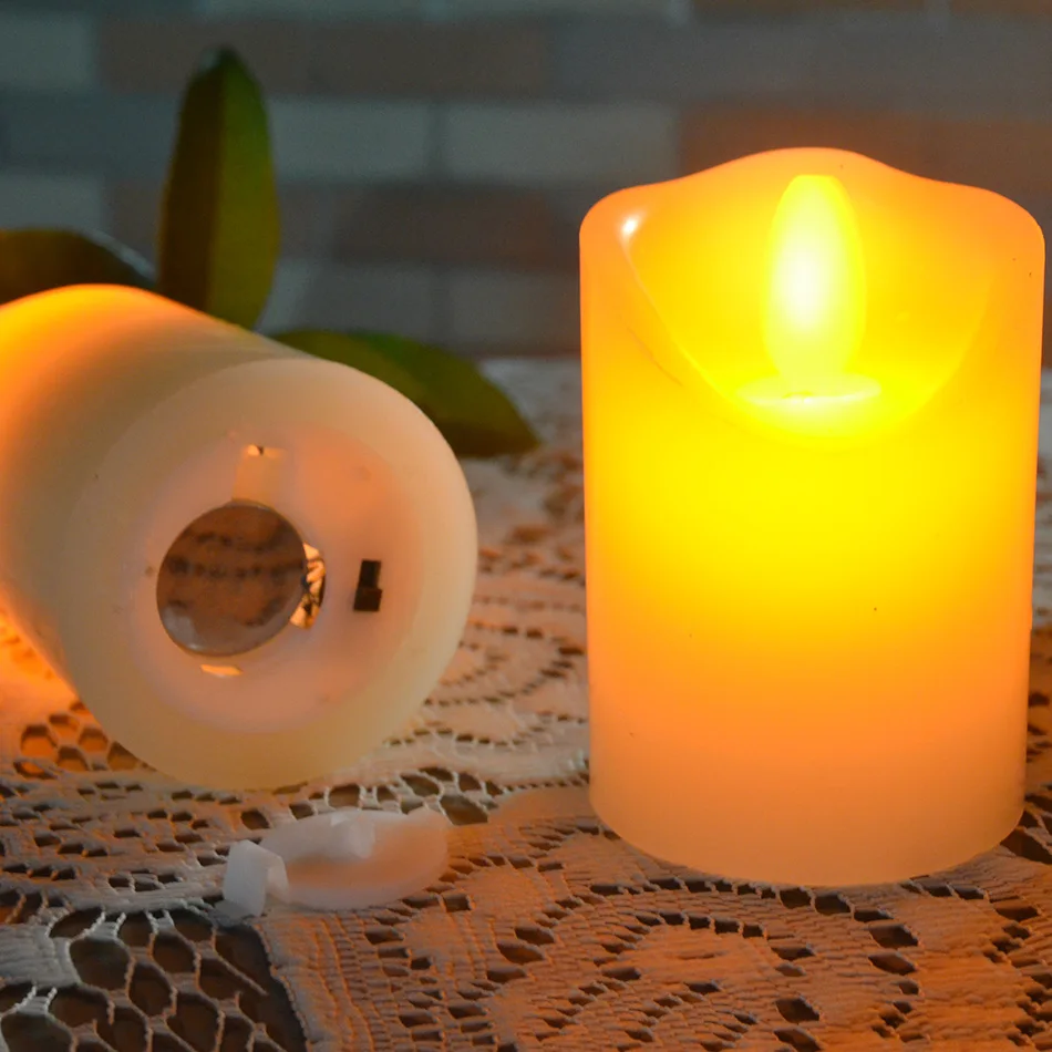 Электрическая парафиновая восковая Светодиодная свеча на батарейках с