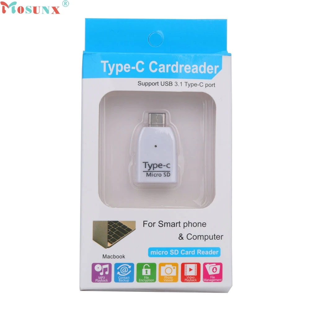 Устройство для чтения карт памяти Micro SD/TF Mosunx Mini Type C OTG адаптер USB 3 1 портативный