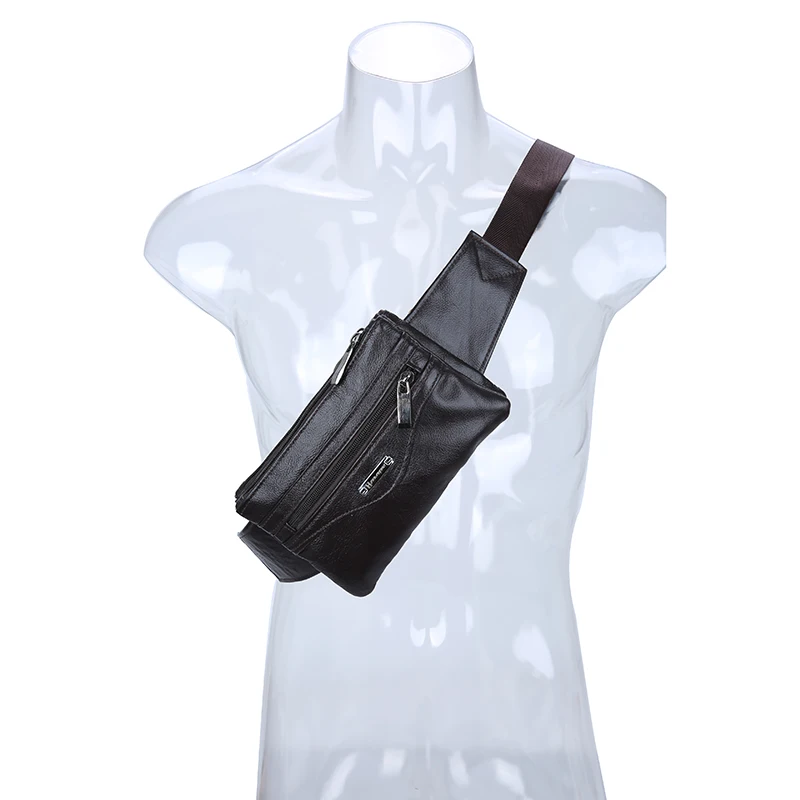 Qibolu коровья Натуральная кожа Мужская сумка на талию поясная поясной Сумка