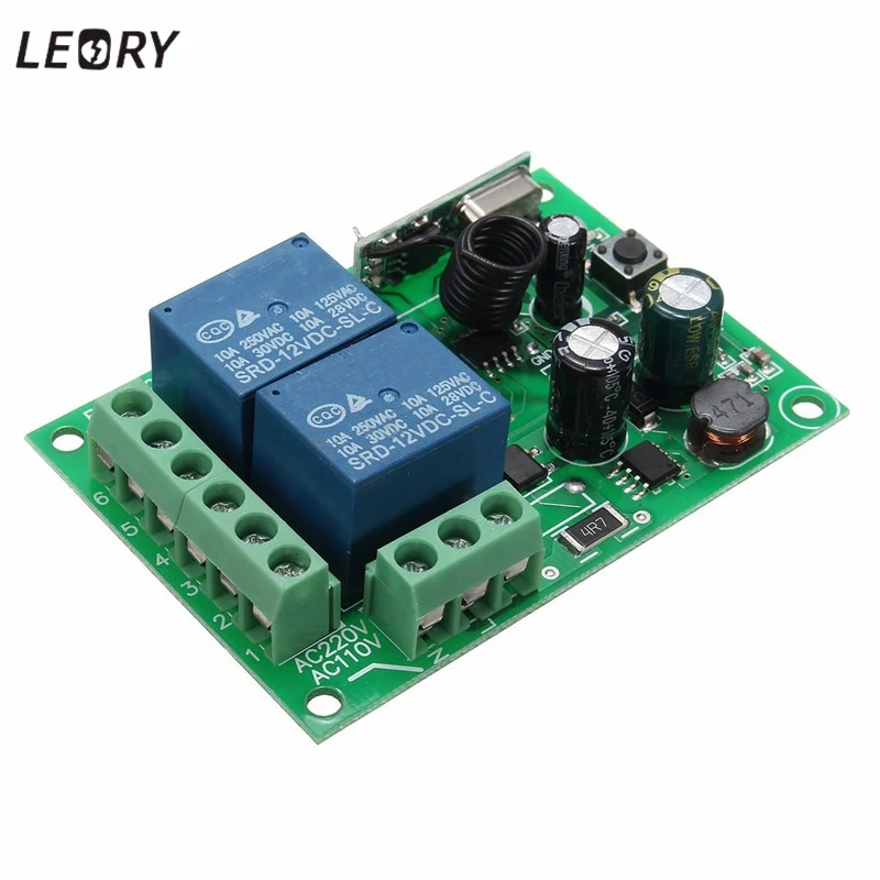 Беспроводной Радиочастотный переключатель для умного дома 2 канала 12 В 220 10 А 315/433