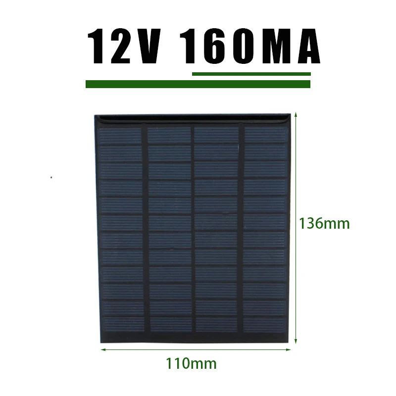 12V 2W Высокое качество портативный мини 9 в 12 В 2 Вт 3 Вт 6 в 4,5 Вт солнечная панель питания DIY система зарядного устройства зарядное устройство мини солнечная батарея - Цвет: 12V 2W