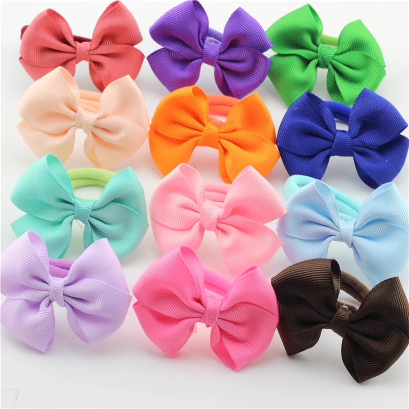 30 шт 2," лента луки с заколки для девочек бант для волос, бутик HairClip Головные уборы лук эластичный резинка для волос Бабочка Детские аксессуары для волос