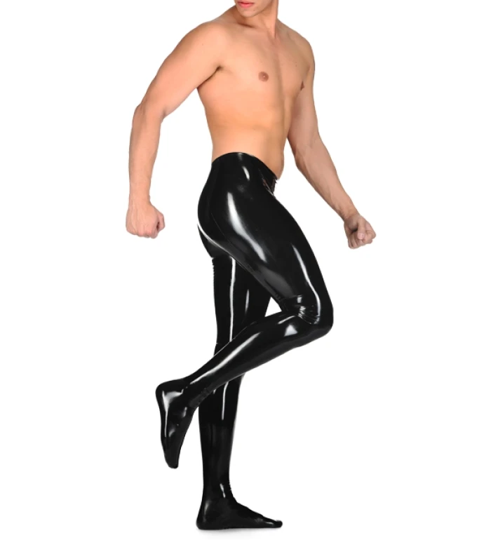Сексуальные латексные резиновые колготки Pantihose мужские обтягивающие леггинсы с