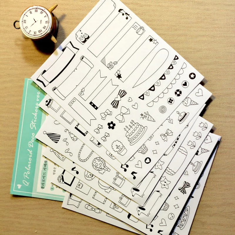 6 листов/набор наклейки на календарь для скрапбукинга|paper stickers|stickers for scrapbooking6 sheets |