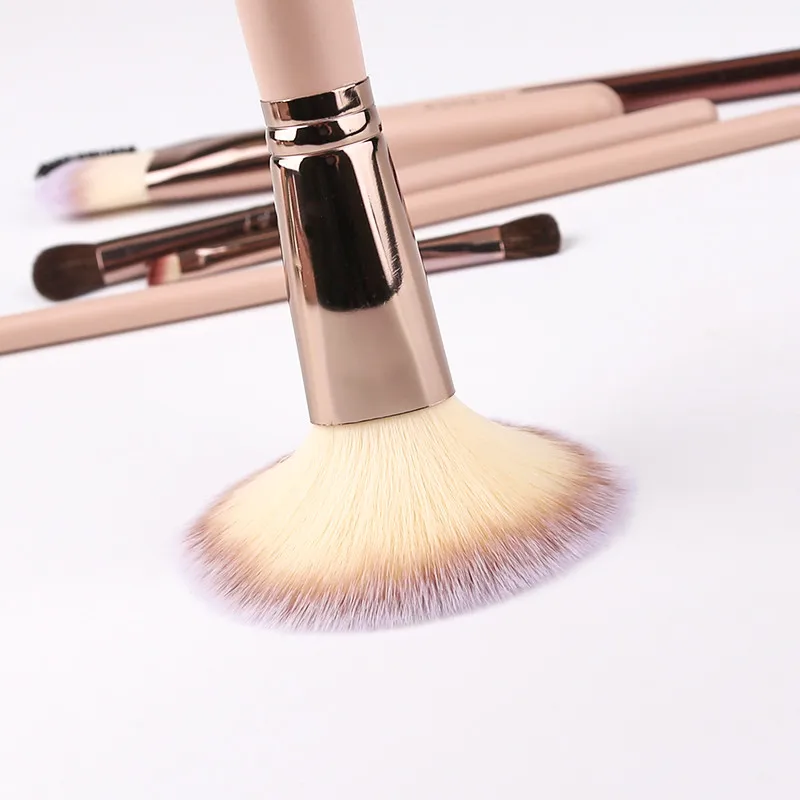 

ZOREYA Brand High Quality Makeup Brushes Soft Synthetic 7pcs Pink Cosmetic Set Powder Foundation Angled Brow Eye Shadow Eyelash