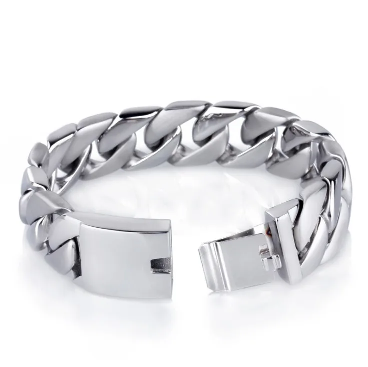 Высокое качество Для мужчин блестящий велосипед браслет 20 мм тяжелый панк Рок 316L