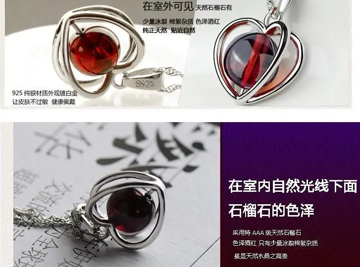 Женское ожерелье из серебра 925 пробы с красным гранатом|necklace jewelry|jewelry wholesalewholesale