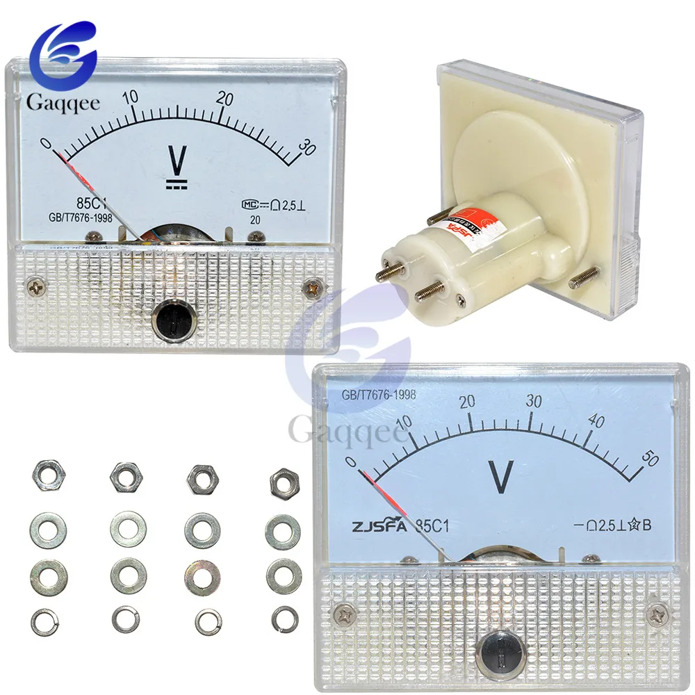85C1 DC Analog Pointer Voltage Meter Panel 30V 50V Gauge Mechanical Meters | Инструменты