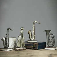 creative music home furnishing modern decor ornaments sax violin trumpet instrument model of resin crafts saxophone figure gift